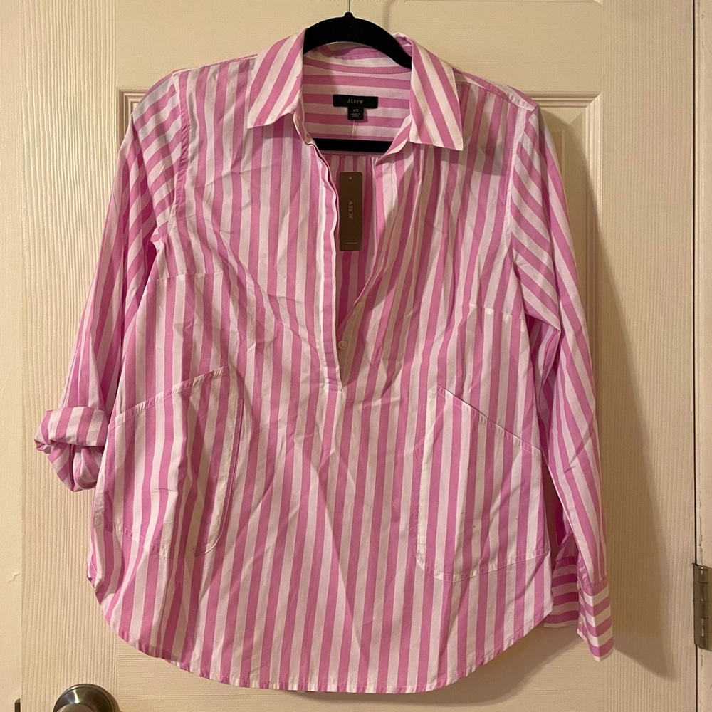 JCREW Pink Striped Top